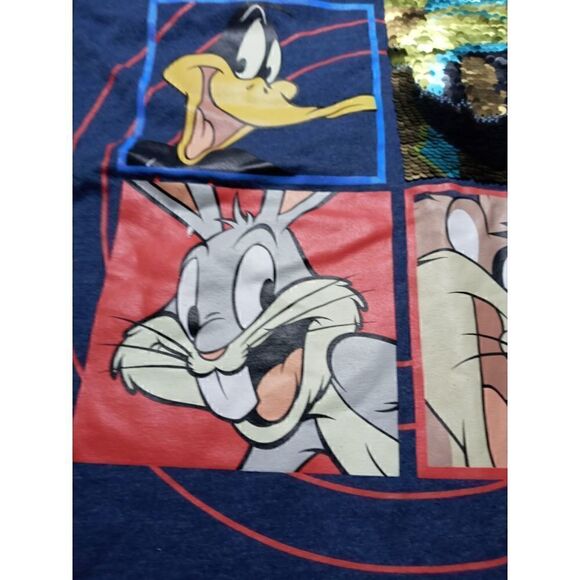 Looney Tunes Kids T Shirt w/ Sequenced Marvin the Martian - Size M/M/M (7/8) - Picture 2 of 4